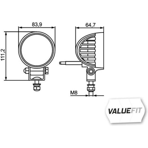 Arbeitsscheinwerfer HELLA 1G0 357 000-001 HELLA VALUEFIT für SCANIA