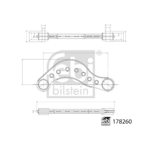 Lenker, Radaufhängung FEBI BILSTEIN 178260 für MERCEDES-BENZ, Hinterachse links