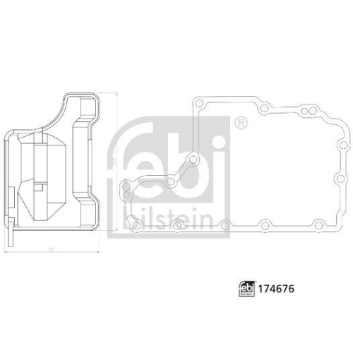 Febi Bilstein 174676 Getriebeölfiltersatz für Automatikgetriebe, mit Ölwannendichtung, 1 Stück