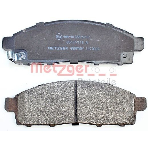 Bremsbelagsatz, Scheibenbremse METZGER 1170820 für MITSUBISHI NISSAN