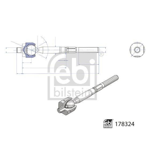 Axialgelenk, Spurstange FEBI BILSTEIN 178324 für MINI, Vorderachse links