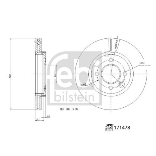 Bremsscheibe FEBI BILSTEIN 171478 für MG, Vorderachse