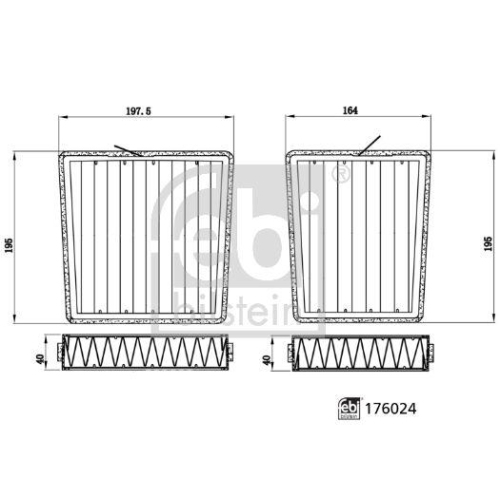 Febi Bilstein 1x 176024 Innenraumfiltersatz