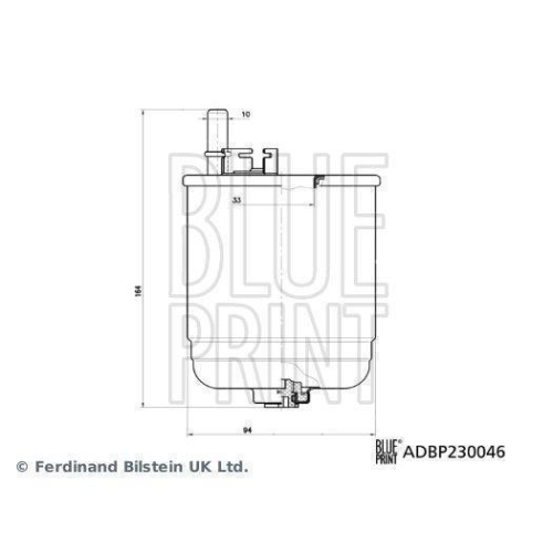 Blue Print 1x ADBP230046BP Kraftstofffilter mit Dichtring