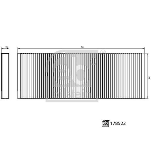 Filter, Innenraumluft FEBI BILSTEIN 178522 für IVECO MAN MERCEDES-BENZ SCANIA