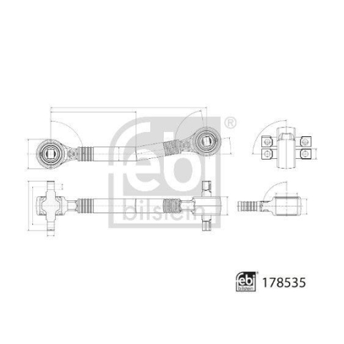 Lenker, Radaufhängung FEBI BILSTEIN 178535 für MERCEDES-BENZ, Vorderachse links