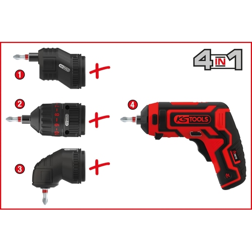 KS Tools 515.6699 Adventskalender mit Mini-Akkuschrauber-Satz und Bits, 31-tlg