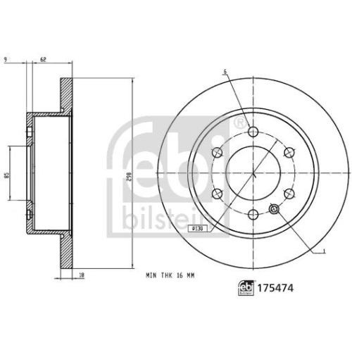 febi bilstein 175474 Bremsscheiben, 2 StŸck