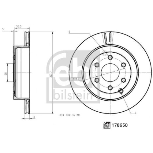 Bremsscheibe FEBI BILSTEIN 178650 für MERCEDES-BENZ NISSAN RENAULT, Hinterachse