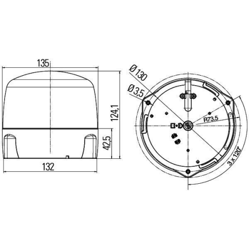 Rundumkennleuchte HELLA 2RL 010 979-001 für AEBI DAF KÄSSBOHRER MAN SCANIA VOLVO