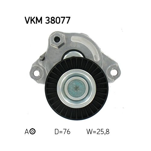 Spannrolle, Keilrippenriemen SKF VKM 38077 für MERCEDES-BENZ, links oben, mitte