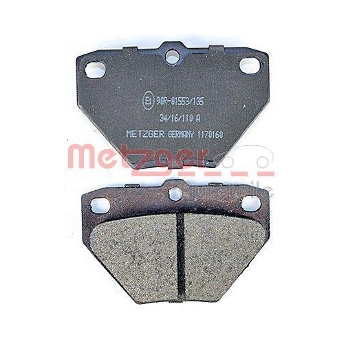 Bremsbelagsatz, Scheibenbremse METZGER 1170160 GREENPARTS für TOYOTA