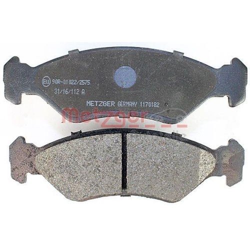 Bremsbelagsatz, Scheibenbremse METZGER 1170182 für FORD MAZDA OPEL, Vorderachse