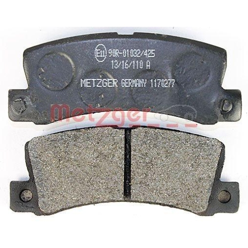 Bremsbelagsatz, Scheibenbremse METZGER 1170277 für TOYOTA, Hinterachse