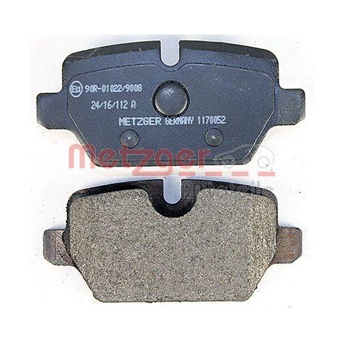 Bremsbelagsatz, Scheibenbremse METZGER 1170052 für BMW MINI, Hinterachse