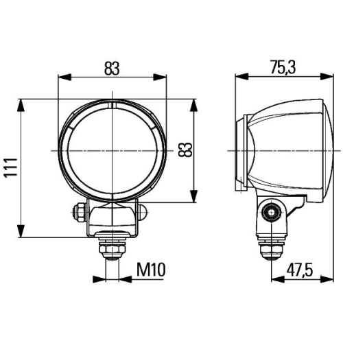 Arbeitsscheinwerfer HELLA 1G0 996 176-011 für DAF TOYOTA LIEBHERR KRONE