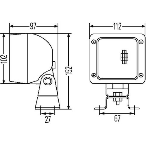 Arbeitsscheinwerfer HELLA 1GA 007 506-011 für AEBI AUDI DAF FRUEHAUF IVECO VOLVO