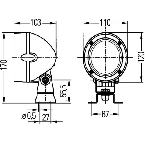 Arbeitsscheinwerfer HELLA 1GM 996 134-051 für ATLAS COPCO TEREX