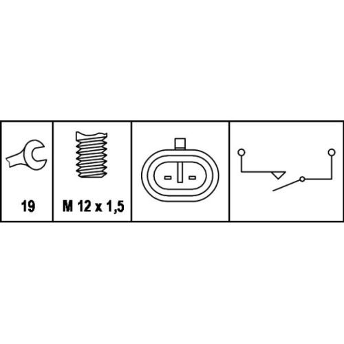 Schalter, Rückfahrleuchte HELLA 6ZF 007 671-001 für ALFA ROMEO BMW DAF FIAT OPEL