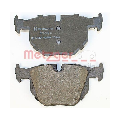 Bremsbelagsatz, Scheibenbremse METZGER 1170843 GREENPARTS für BMW, Hinterachse