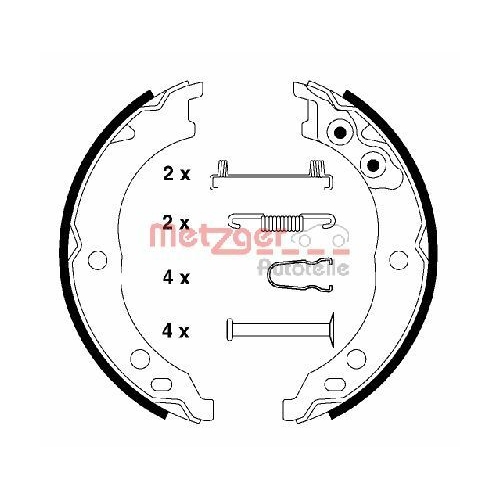 Bremsbackensatz, Feststellbremse METZGER KR 947 für CITROËN FIAT