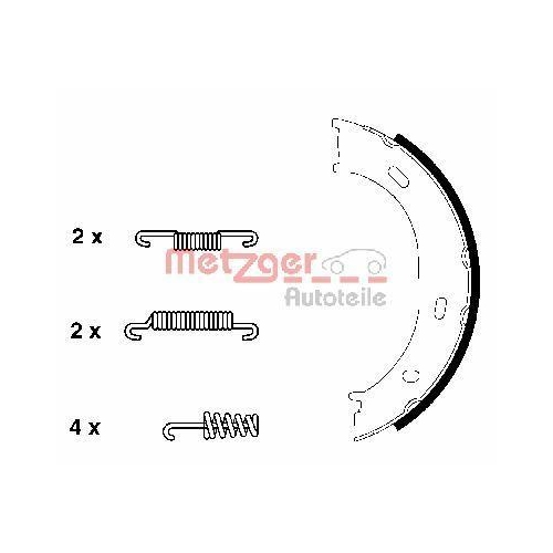 Bremsbackensatz, Feststellbremse METZGER KR 955 GREENPARTS für MERCEDES-BENZ VAG