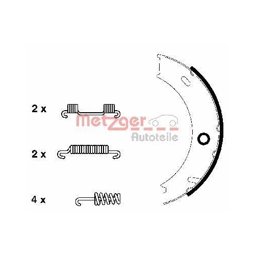 Bremsbackensatz, Feststellbremse METZGER KR 956 GREENPARTS für MERCEDES-BENZ