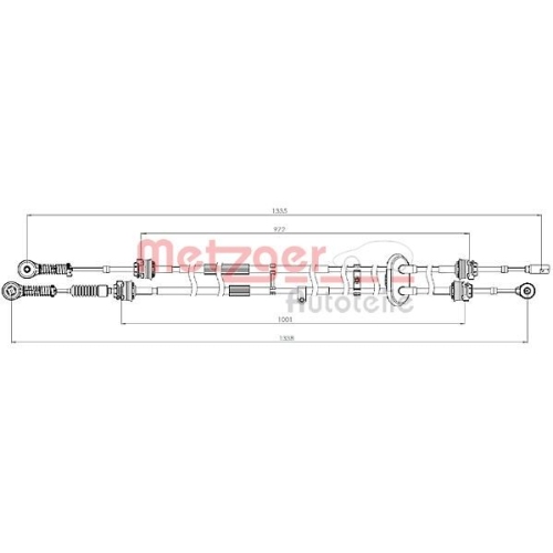 Seilzug, Schaltgetriebe METZGER 3150299 für MERCEDES-BENZ