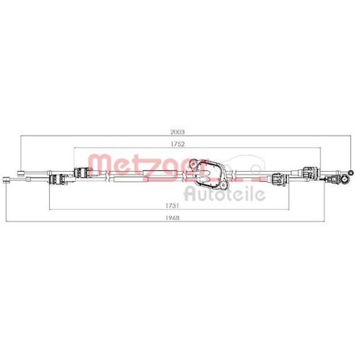 Seilzug, Schaltgetriebe METZGER 3150305 für OPEL RENAULT GENERAL MOTORS