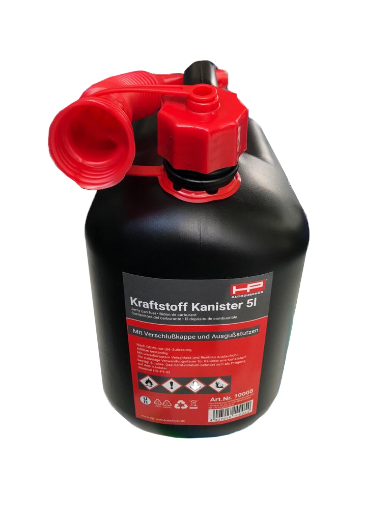 HP Autozubehör 5l Benzin-Kanister Kunststoff, Frabe Schwarz 10005HP 1 Stck.