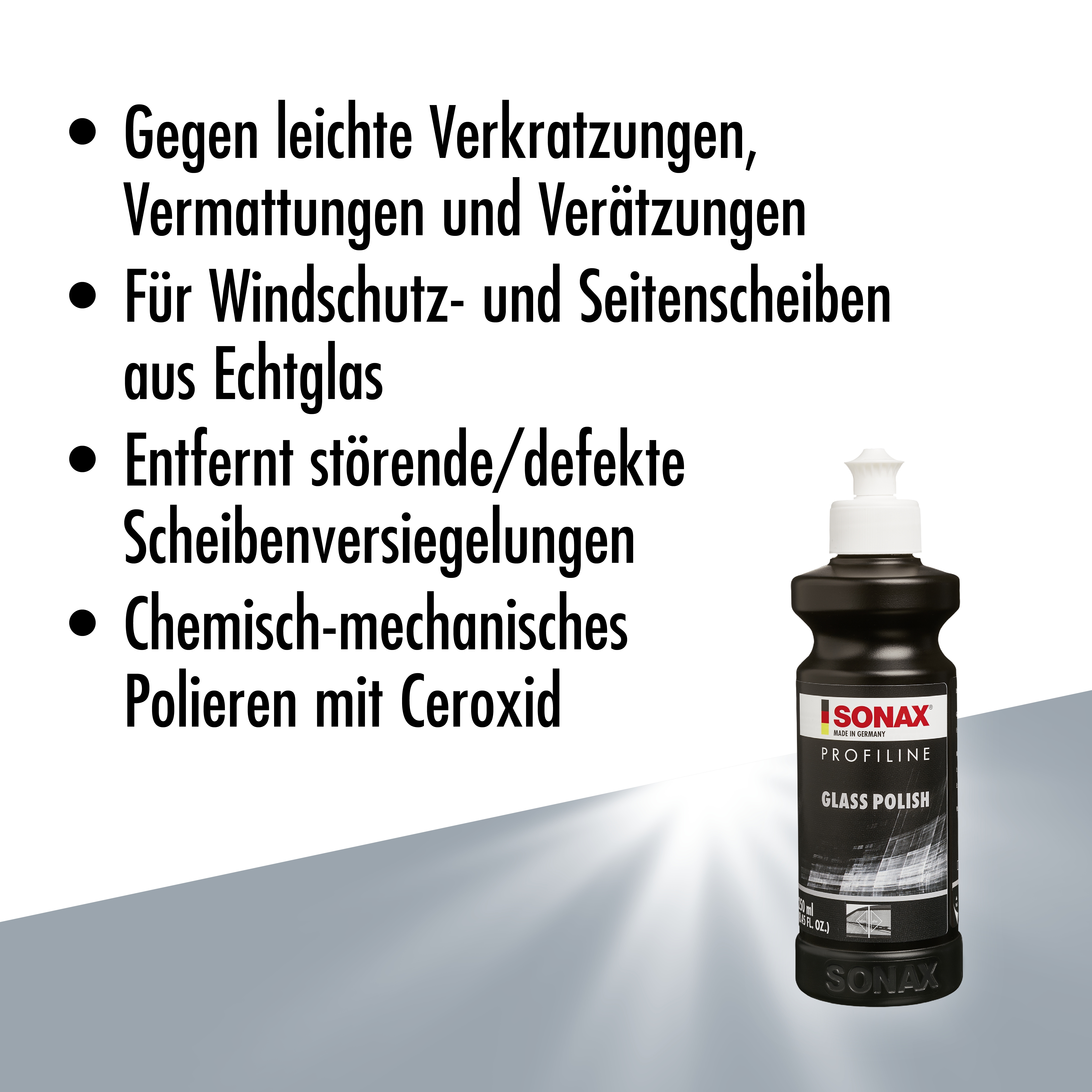 SONAX ProfiLine Glaspolitur Glass Polish Gummipfleger Autopflege 1x450ml