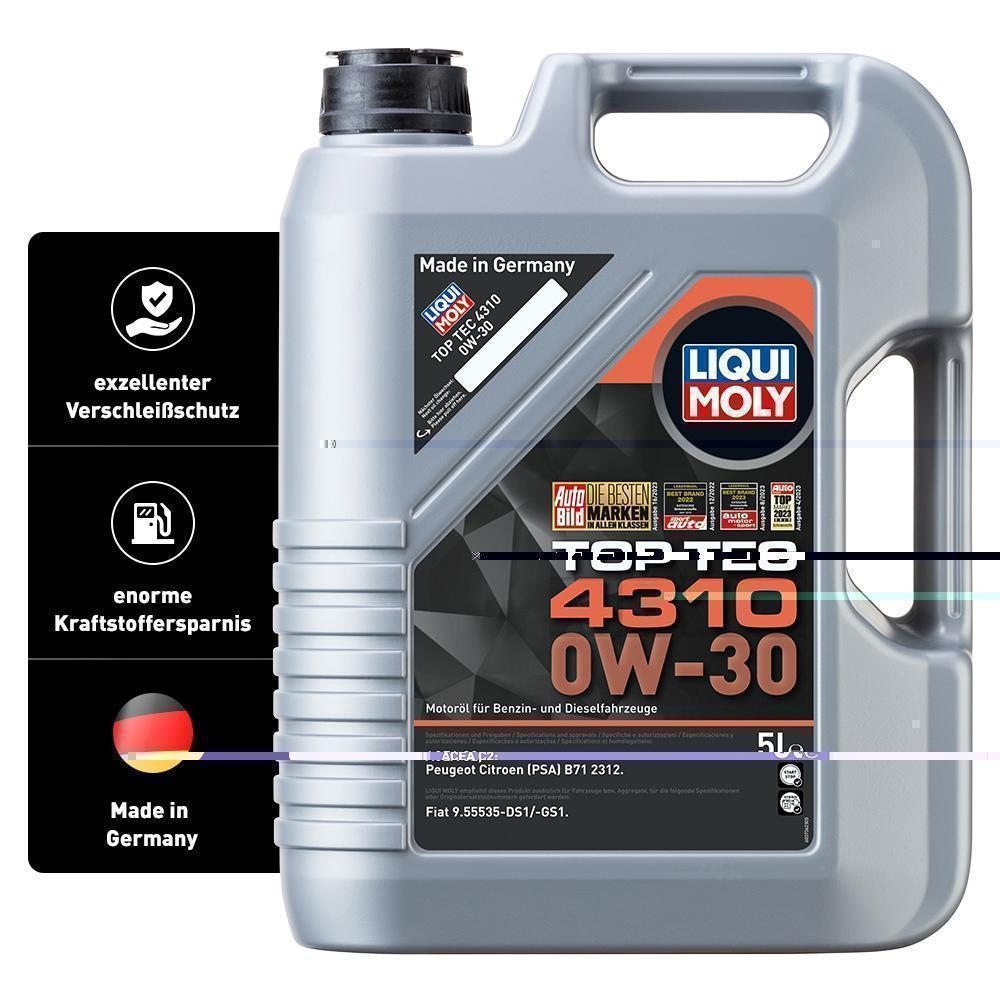 Liqui Moly 1x LM3736 5l Leichtlauf Motoröl Top Tec 4310 0W-30