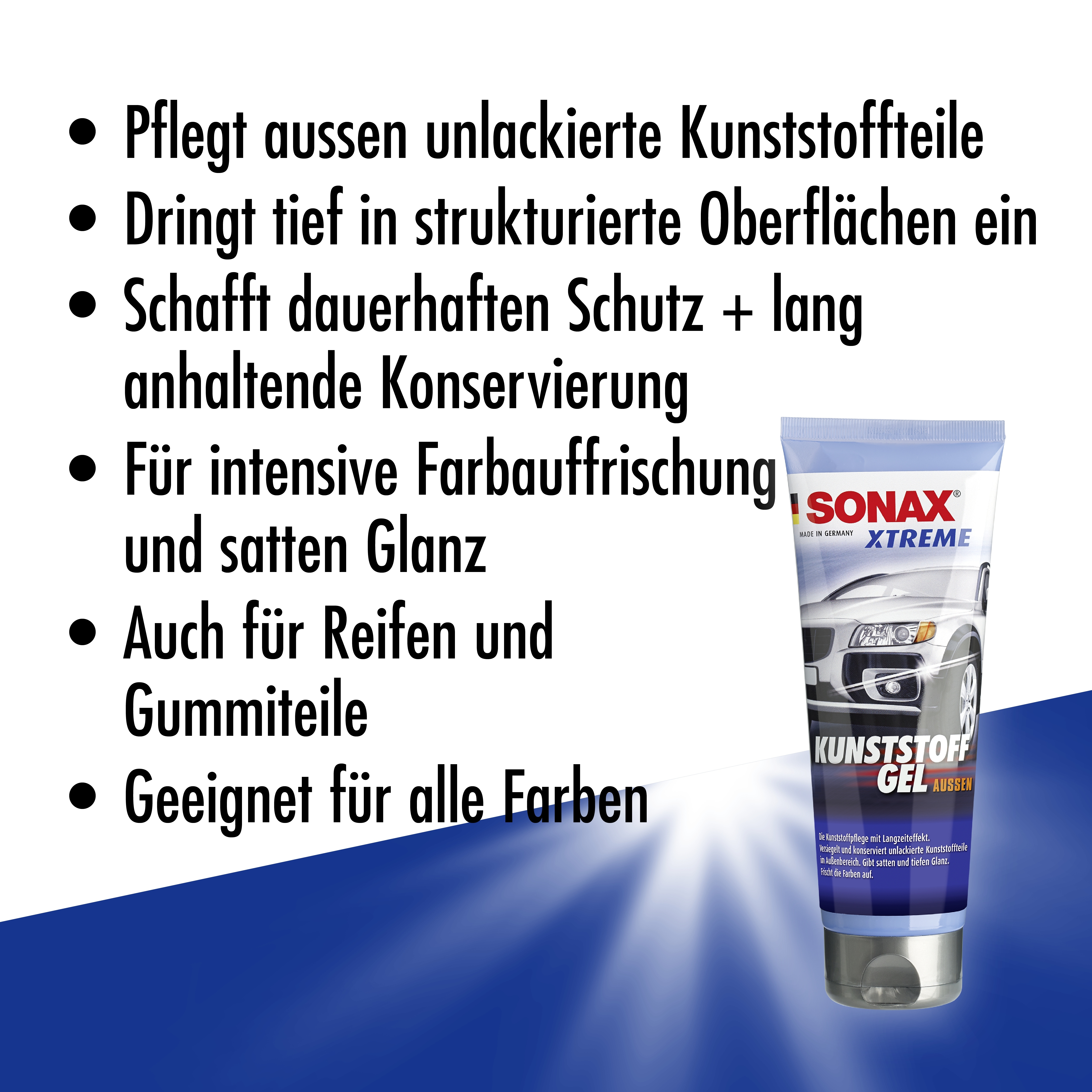 SONAX 02101410 Xtreme Kunststoffgel Außen NanoPro Plastik 2x250ml