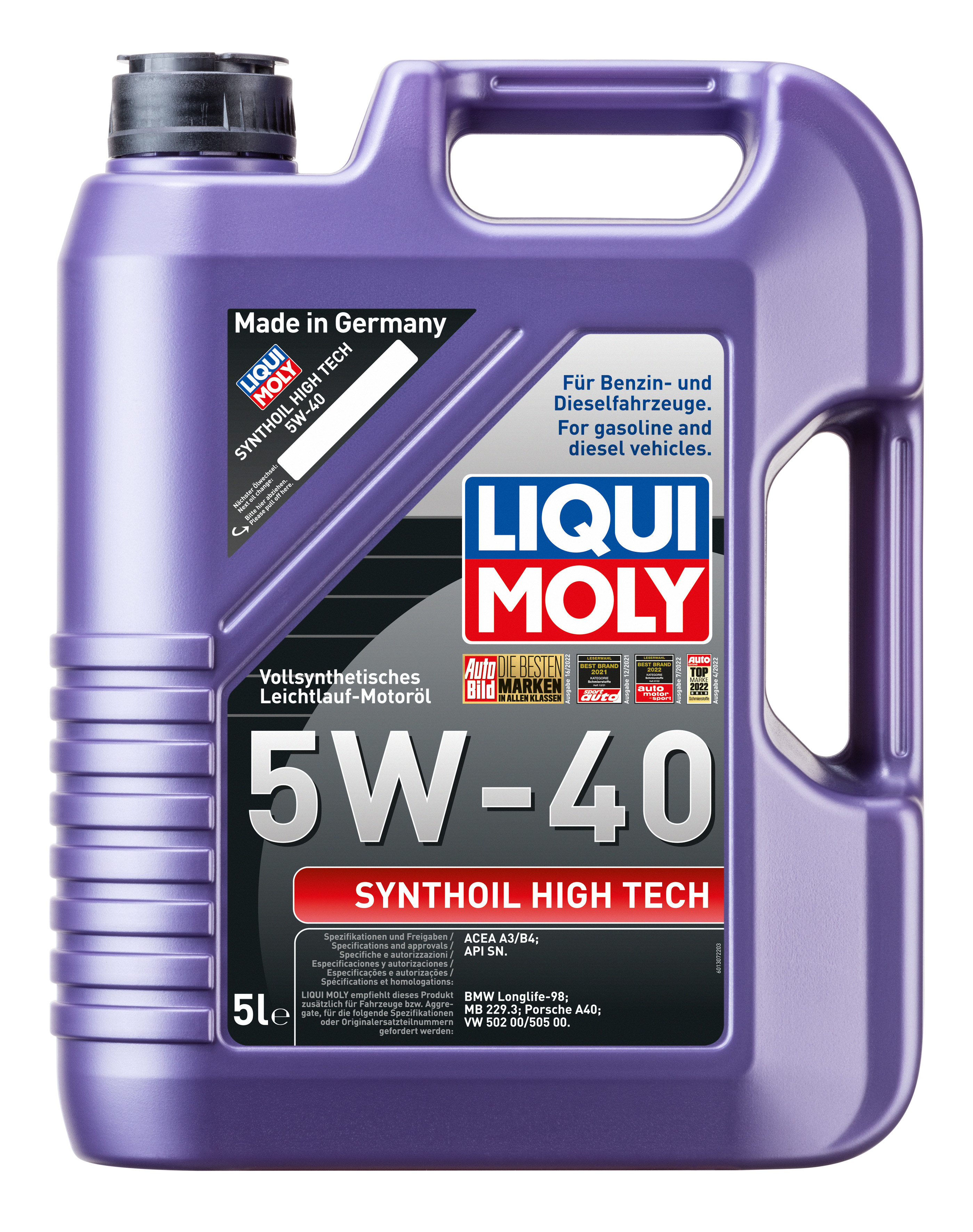 Liqui Moly 1x LM49103 6l Synthoil High Tech 5 W-40 - 5l+1L (1307+1306)