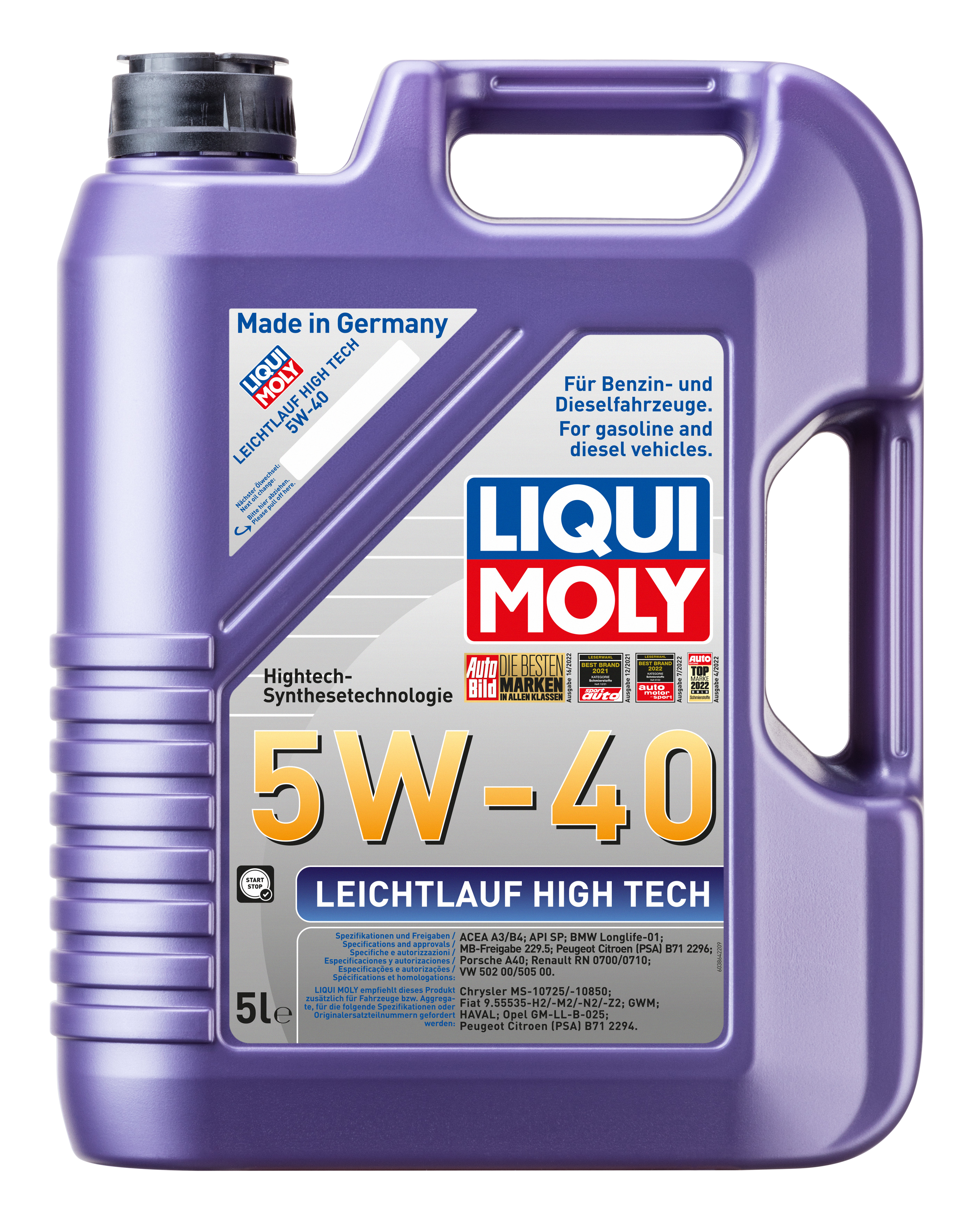 Liqui Moly 1x LM49111 6l Leichtlauf High Tech 5 W-40 - 5l+1L (3864+3863)