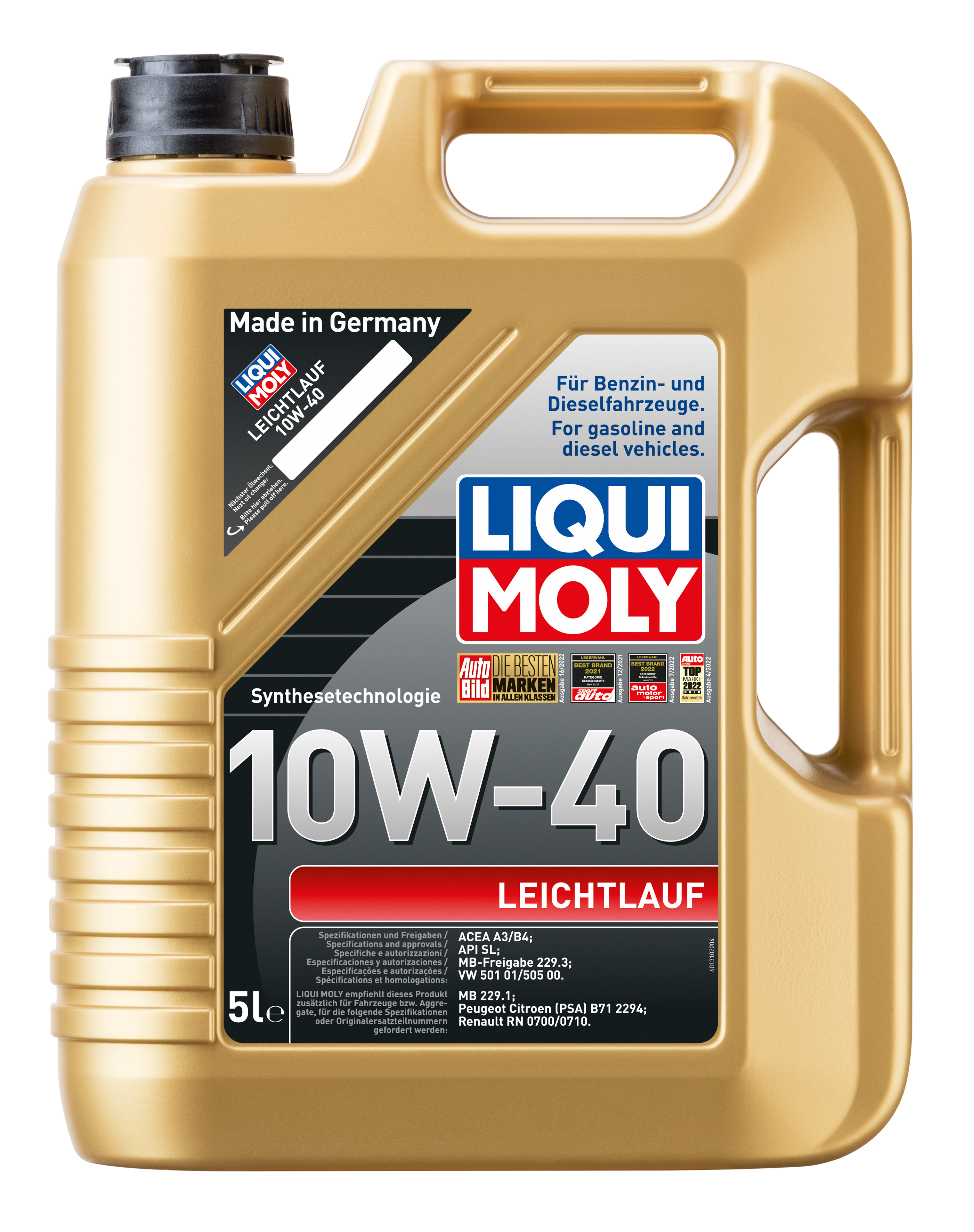 Liqui Moly 1x LM49175 leichtlauf 10W-40 5l + Cera Tec 300ml 1310,3721